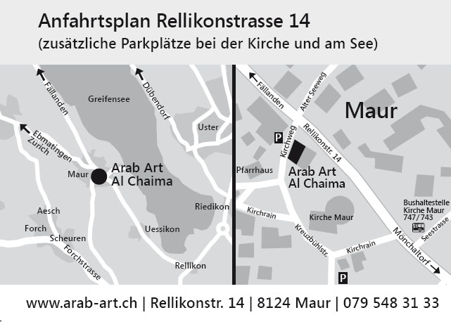 Anfahrtsplan ArabArt Rellikonstrasse 14, 8124 Maur