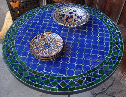 Blau/Gruen Kacheln handgefertigt aus Marrakech